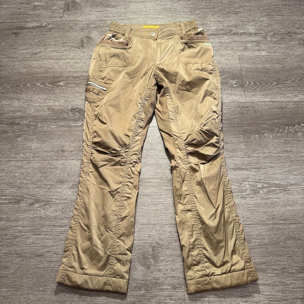 Louis Castel Pants Womens 24 Beige Fleece Lined Golf Pant 24x25 Performance Wind